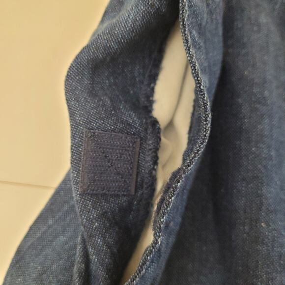 Eddie Bauer 100% Linen Navy Maxi Skirt Size 12 Pockets Modest Beachy Coastal - Picture 9 of 10